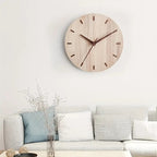 Modern Wall Clock - 30cm Walnut Wood Decor with Minimalist Design 0