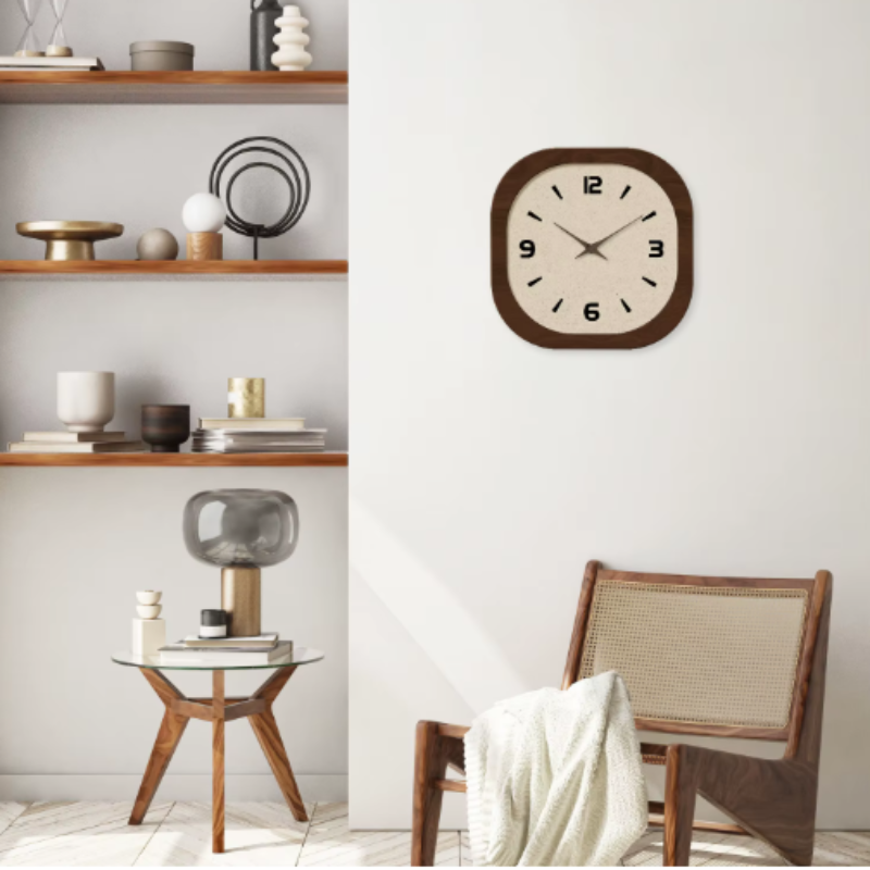 Modern Wall Clock - Elegant Wood Effect Design for Kitchen & Home Decor 1