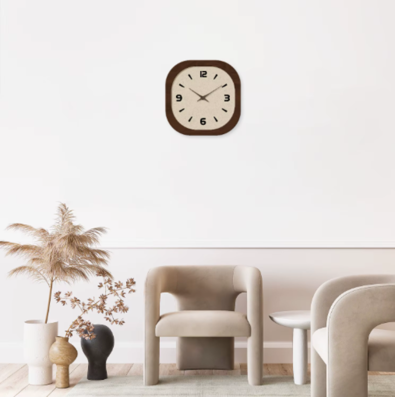 Modern Wall Clock - Elegant Wood Effect Design for Kitchen & Home Decor 2