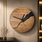 Modern Wall Clock - River-Cut Wood Decor for Timeless Elegance 3