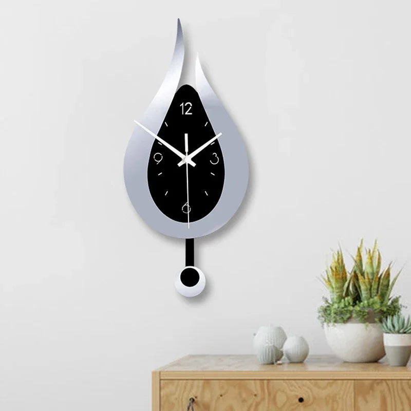 Modern Wall Clock - Silent Acrylic Pendulum Design for Home Decor 3