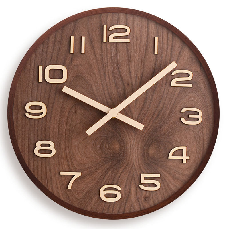 Modern Wall Clock - Solid Walnut Face with Silent Quartz Movement 0
