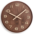 Modern Wall Clock - Solid Walnut Face with Silent Quartz Movement 0