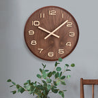 Modern Wall Clock - Solid Walnut Face with Silent Quartz Movement 1