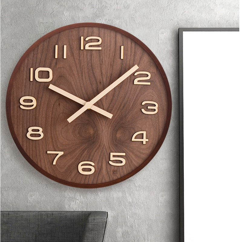 Modern Wall Clock - Solid Walnut Face with Silent Quartz Movement 2