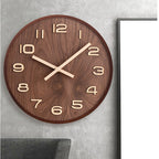 Modern Wall Clock - Solid Walnut Face with Silent Quartz Movement 2