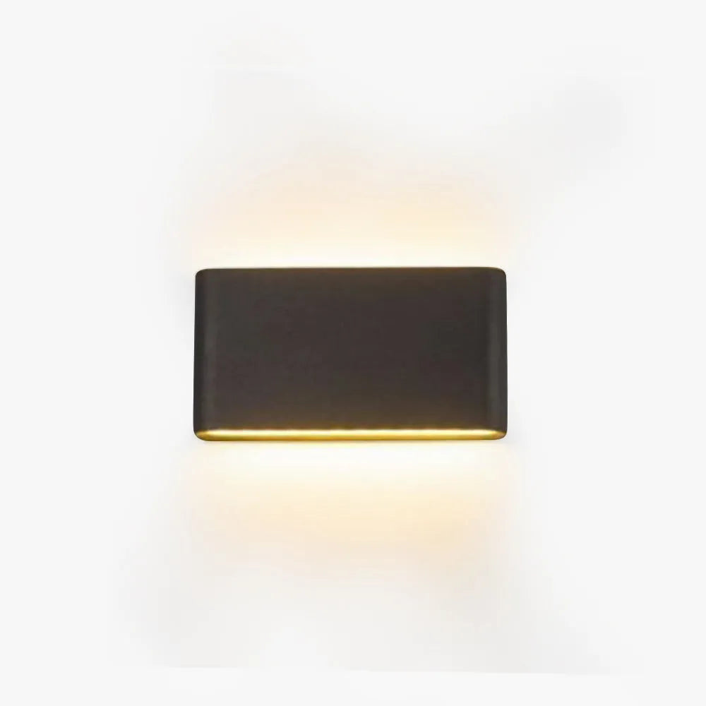Modern Waterproof Outdoor Wall Lamp, Rectangular LED Exterior Wall Light in Black and White, Metal and Acrylic Design 1