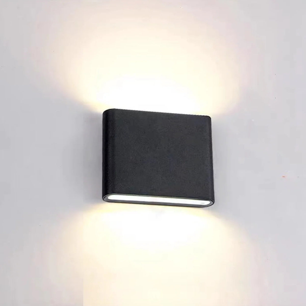 Modern Waterproof Outdoor Wall Lamp, Rectangular LED Exterior Wall Light in Black and White, Metal and Acrylic Design 10