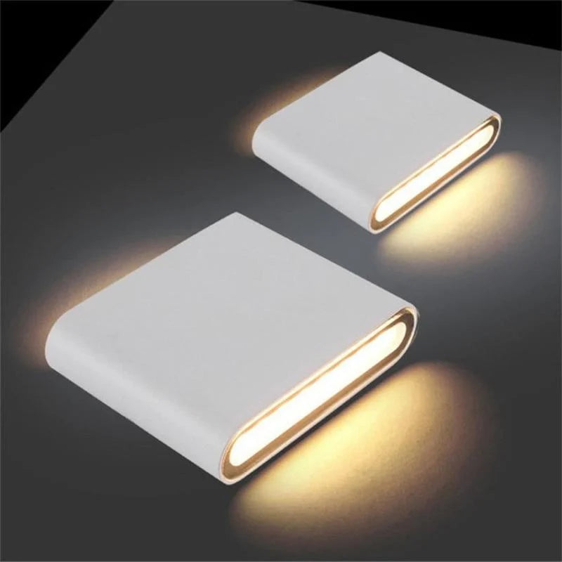 Modern Waterproof Outdoor Wall Lamp, Rectangular LED Exterior Wall Light in Black and White, Metal and Acrylic Design 8