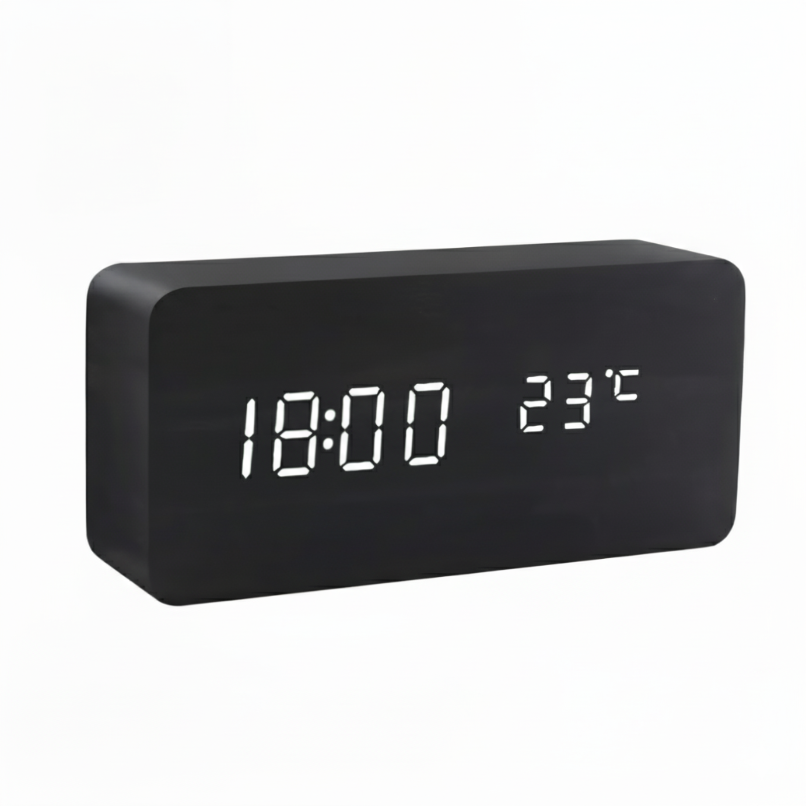 Modern Wooden LED Digital Alarm Clock Ð Smart Bedside Clock with Adjustable LED Display 4