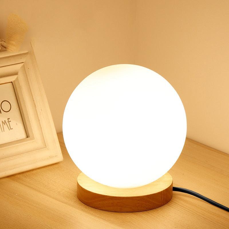 Moon-Inspired Table Lamp with Warm LED Light – Compact Nightstand or Desk Lamp for Relaxation and Ambiance 0