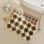 Moroccan Design Non-Slip Bath Mat with Quick-Dry Surface – Soft Fabric Bathroom Mat 1