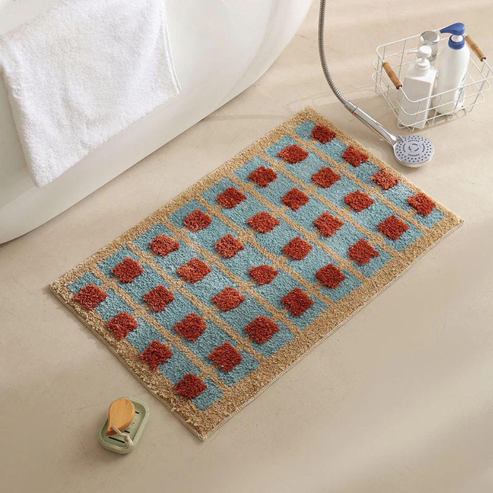 Moroccan Design Non-Slip Bath Mat with Quick-Dry Surface – Soft Fabric Bathroom Mat 2