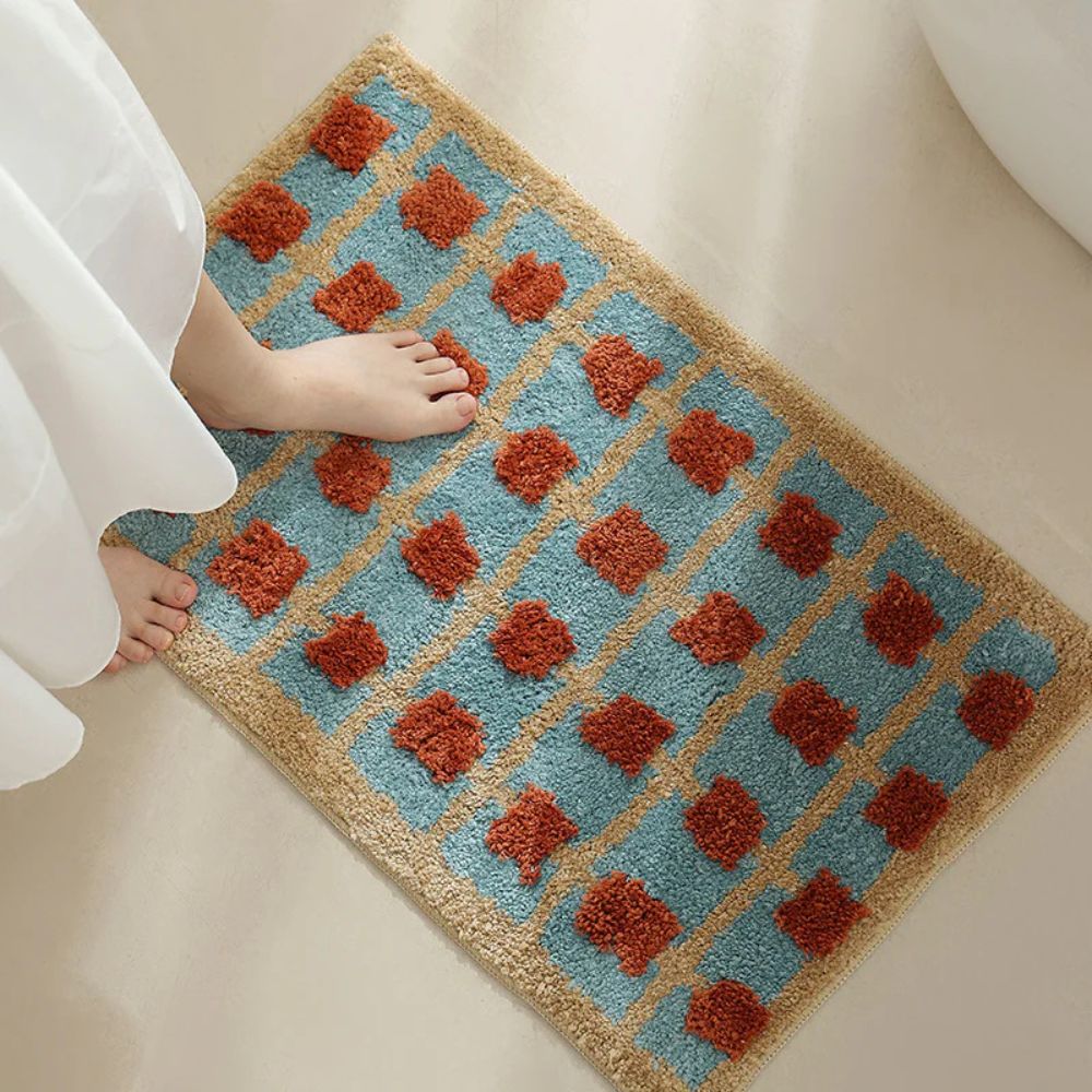 Moroccan Design Non-Slip Bath Mat with Quick-Dry Surface – Soft Fabric Bathroom Mat 3