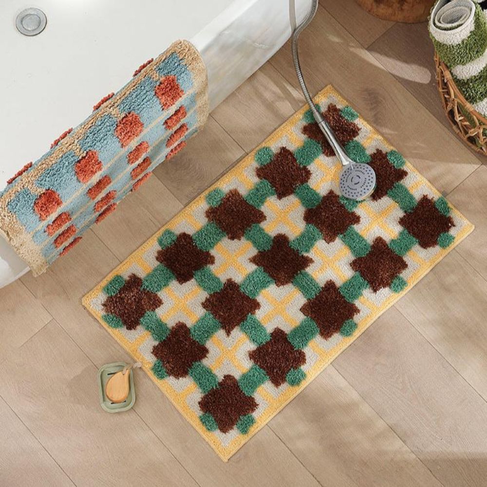 Moroccan Design Non-Slip Bath Mat with Quick-Dry Surface – Soft Fabric Bathroom Mat 6