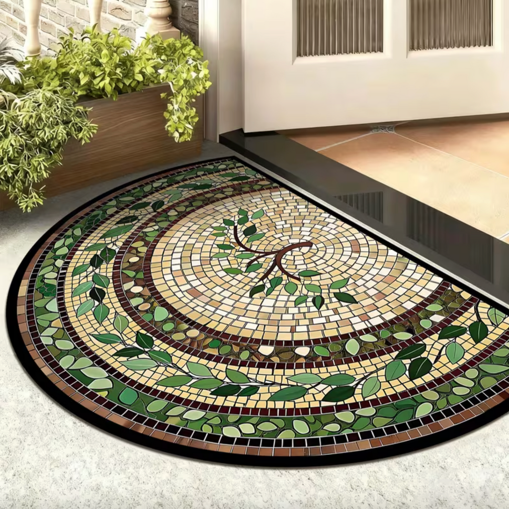 Mosaic Vine Doormat - Durable Front Door Mat for Indoor & Outdoor Use 0