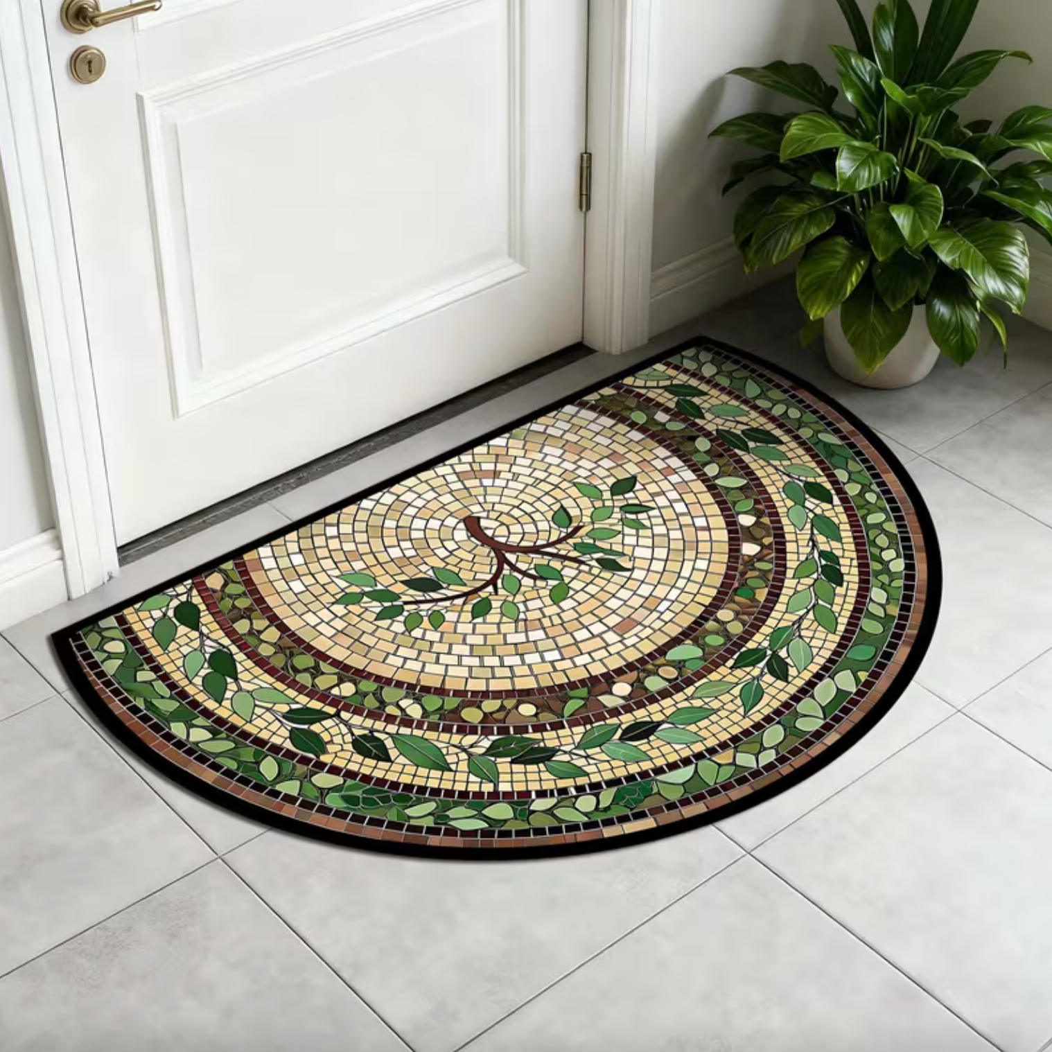 Mosaic Vine Doormat - Durable Front Door Mat for Indoor & Outdoor Use 1