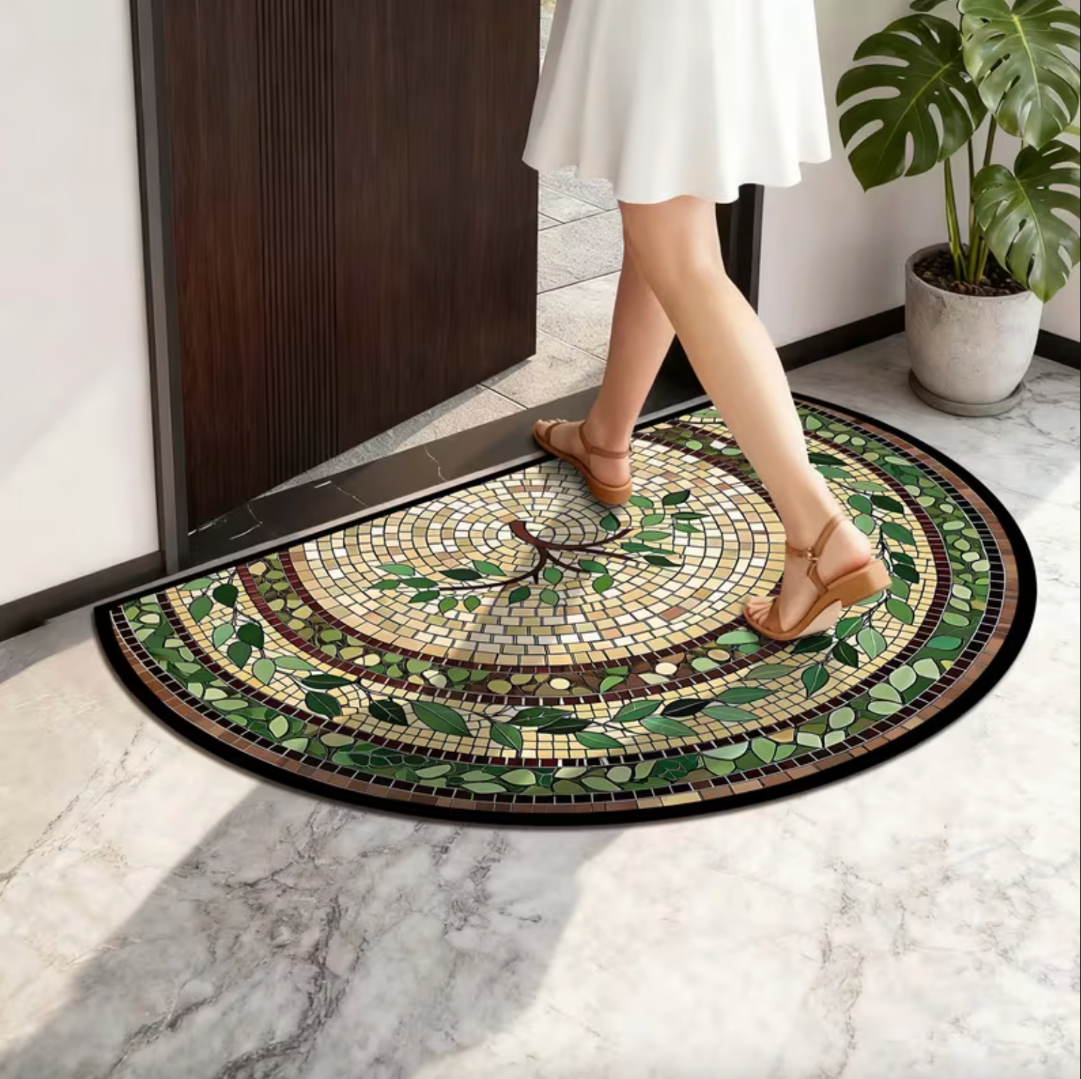 Mosaic Vine Doormat - Durable Front Door Mat for Indoor & Outdoor Use 4