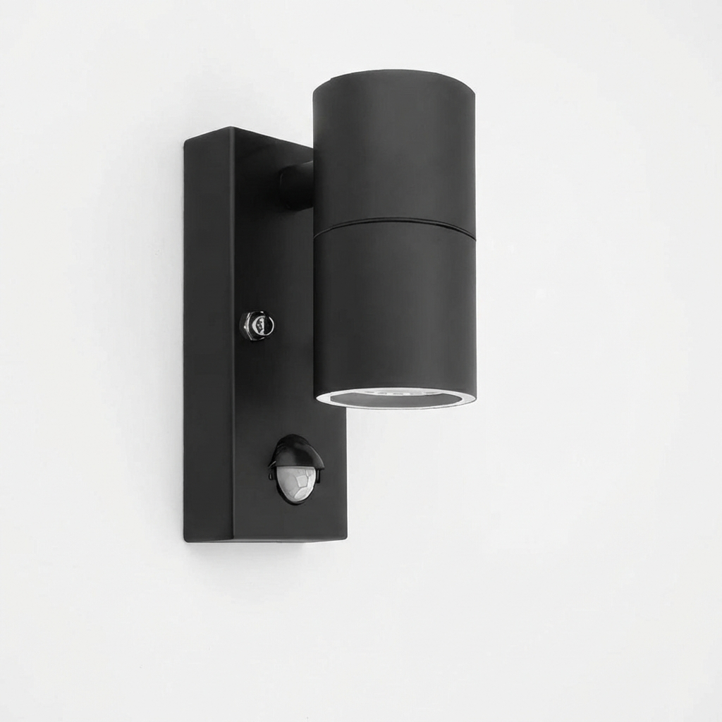 MotionSense PIR Outdoor Wall Lamp with Stainless Steel Design, Water-Resistant Cylinder, Motion Sensor for Gardens and Porches 6