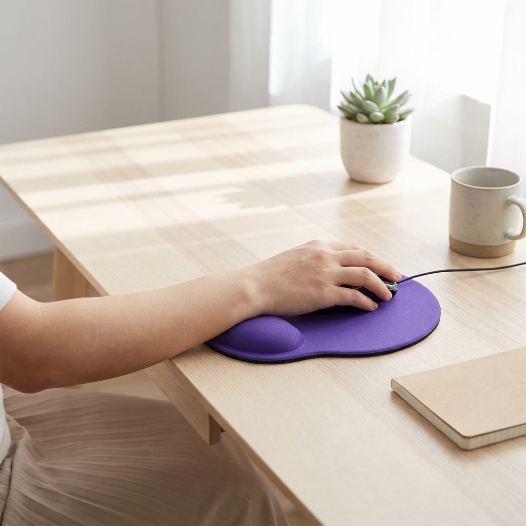 Mouse Pad With Wrist Rest - Ergonomic 20mm Height For Comfort 1