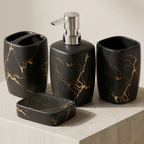Mouthwash Set Ceramic 6 x 4 x 4 Inch Dual Holders, Minimalist Design