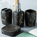 Mouthwash Set Ceramic 6 x 4 x 4 Inch Dual Holders, Minimalist Design 1