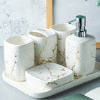 Mouthwash Set Ceramic 6 x 4 x 4 Inch Dual Holders, Minimalist Design 11
