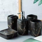 Mouthwash Set Ceramic 6 x 4 x 4 Inch Dual Holders, Minimalist Design 4