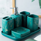 Mouthwash Set Ceramic 6 x 4 x 4 Inch Dual Holders, Minimalist Design 8