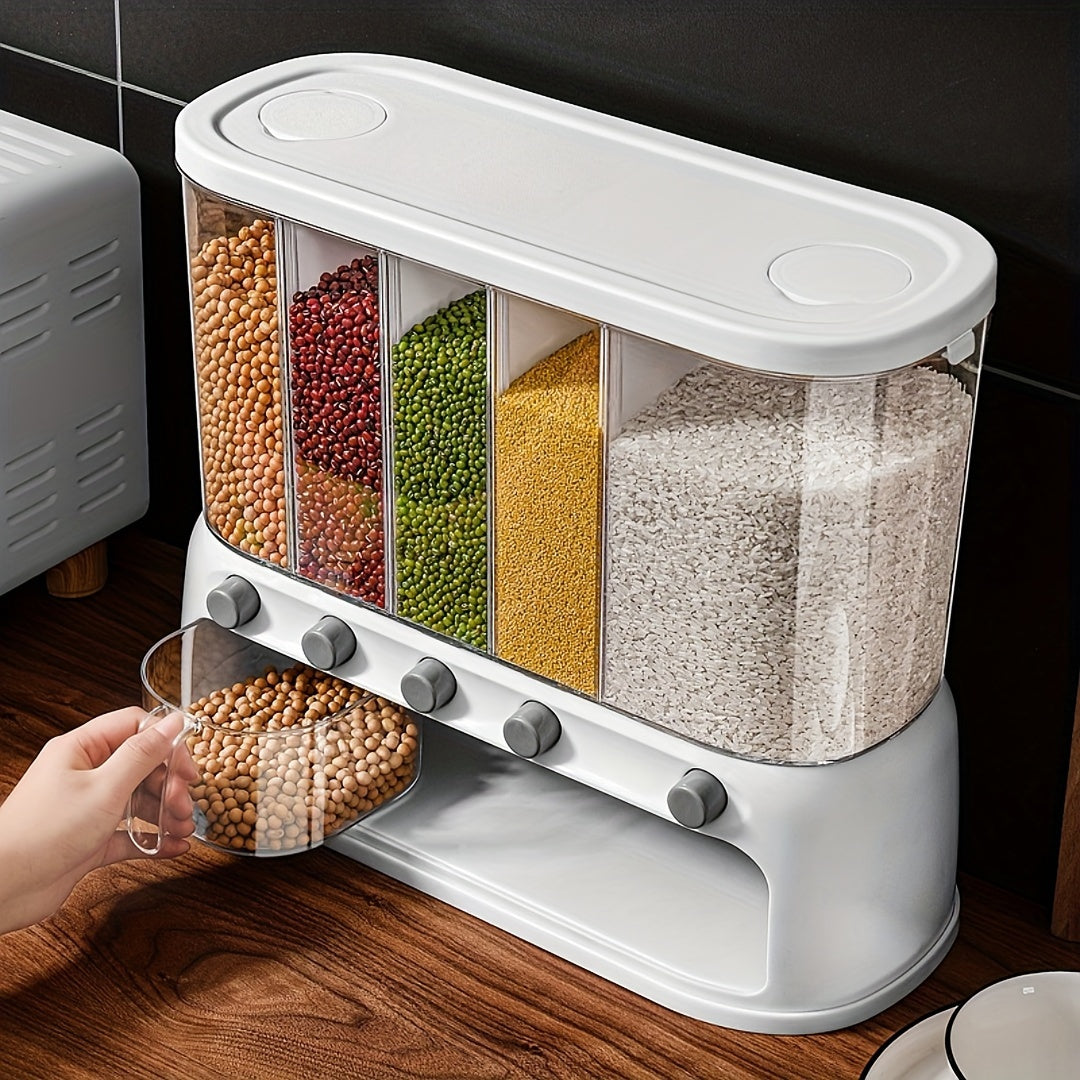 Multi-Compartment Grain Storage Container - Airtight, Organized & Space-Saving 2