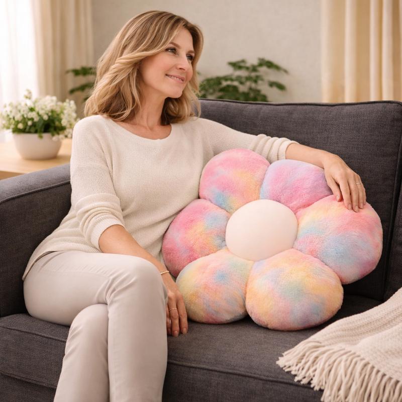 Multicolored Flower Cushion - Soft Support for Vibrant Interiors 1