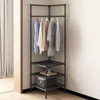 Multifunctional Corner Coat Rack with 3 Layers and Shelf – Space-Saving Hall Stand for Entryway and Bedroom Storage 4