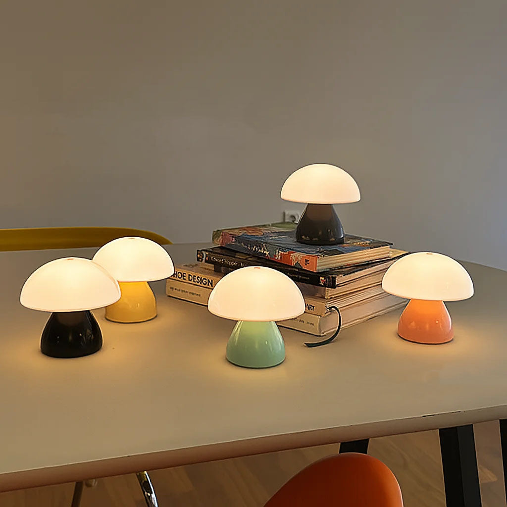 Mushroom LED Table Lamp - USB Rechargeable Cordless Bedside Light 2