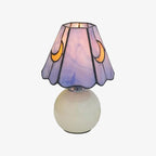 Mushroom Moon Stained Glass Table Lamp - Artistic Bedroom & Living Room Accent 0
