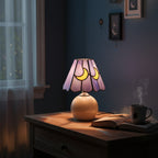 Mushroom Moon Stained Glass Table Lamp - Artistic Bedroom & Living Room Accent 5