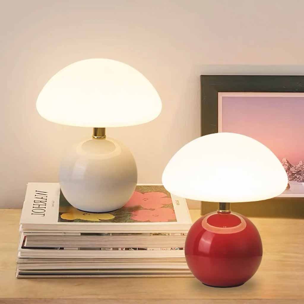 Mushroom Table Lamp - Adjustable 3-Color LED for Bedside & Bedroom Use 3
