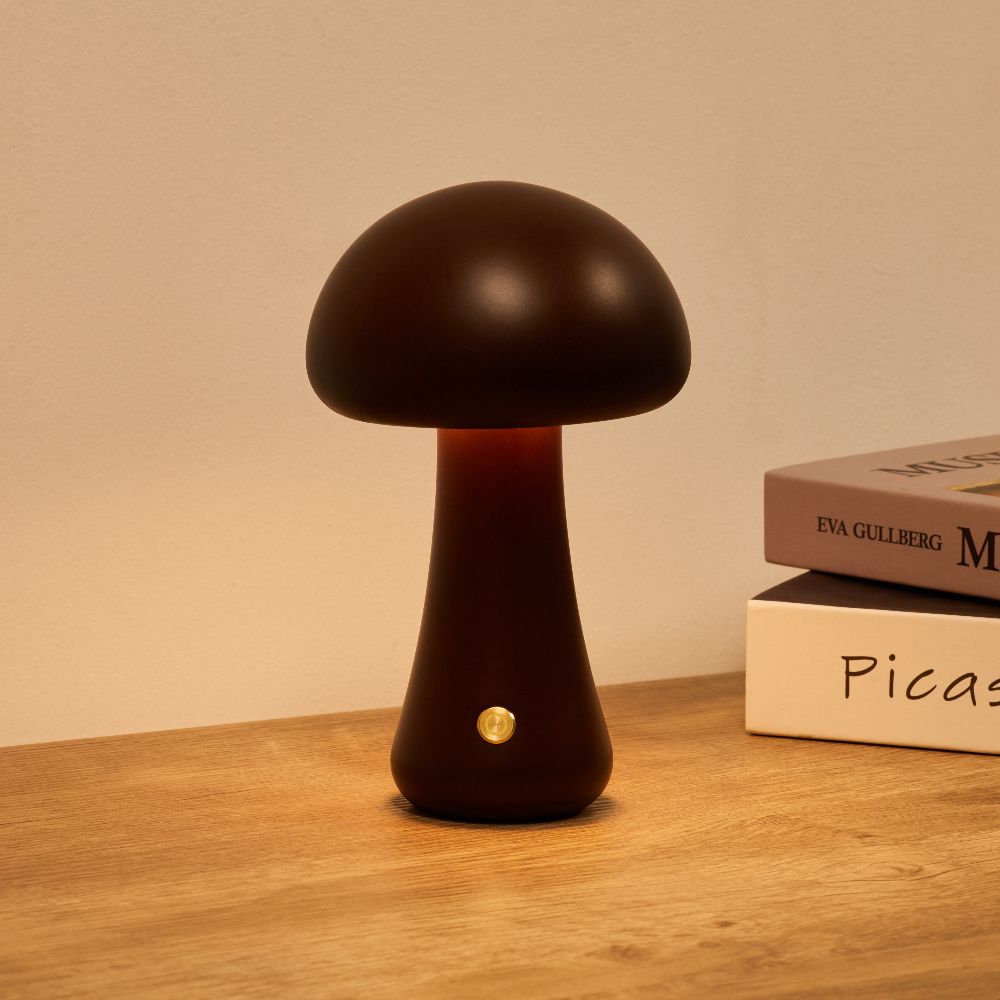 Mushroom Table Lamp - Cordless, Warm White LED, 3 Brightness Levels 2