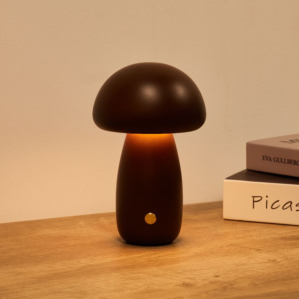 Mushroom Table Lamp - Cordless, Warm White LED, 3 Brightness Levels 4