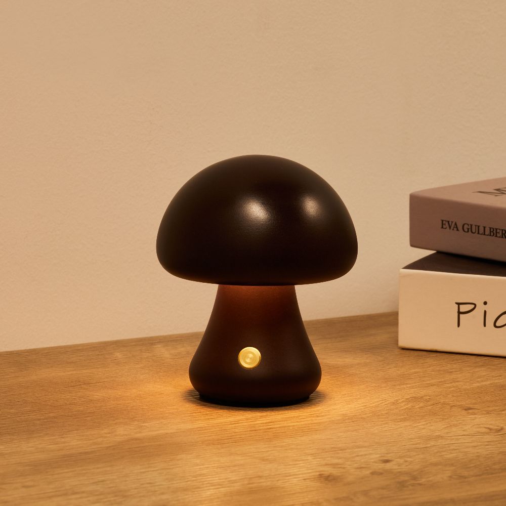 Mushroom Table Lamp - Cordless, Warm White LED, 3 Brightness Levels 5