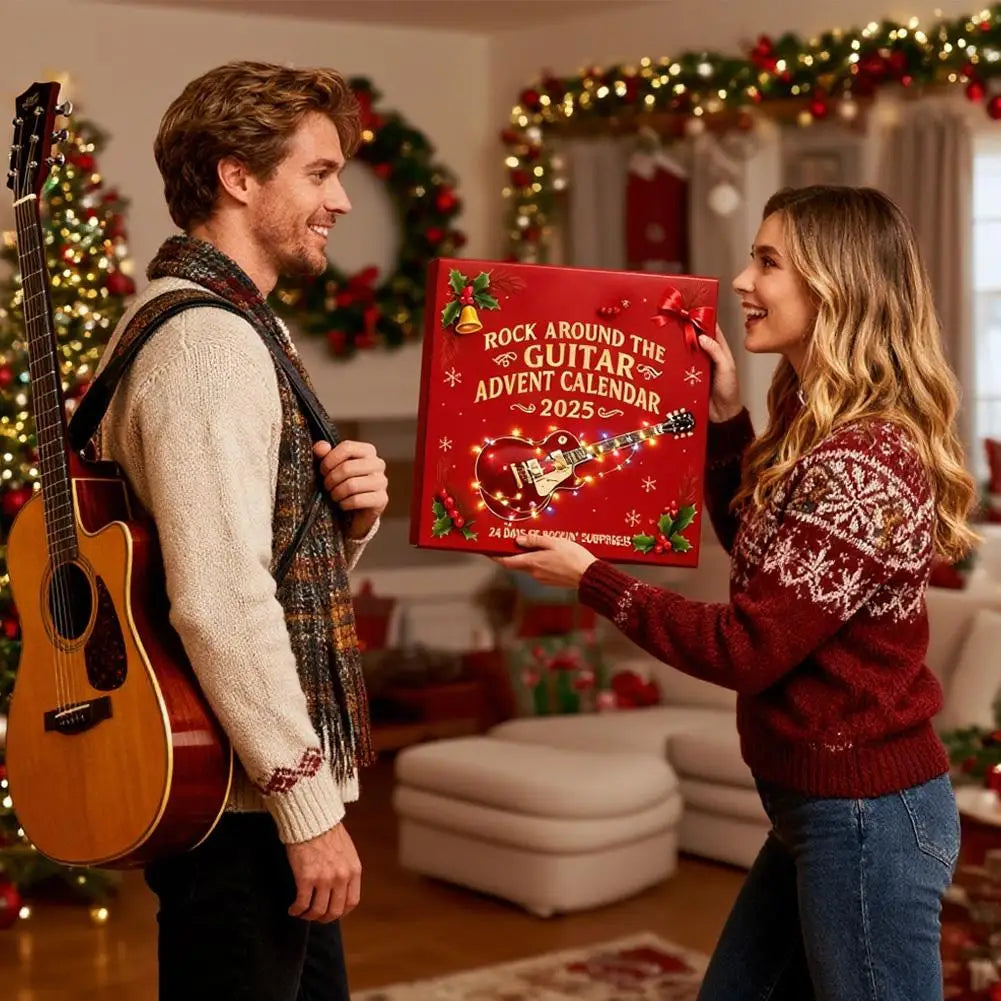 Musical Advent Calendar with 24 Guitar-Themed Mini Instruments and Accessories for Holiday Countdown 1