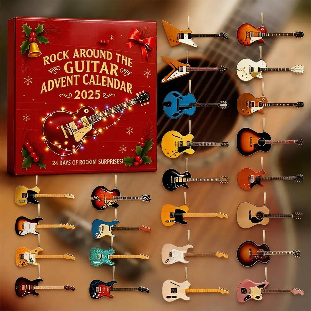 Musical Advent Calendar with 24 Guitar-Themed Mini Instruments and Accessories for Holiday Countdown 2