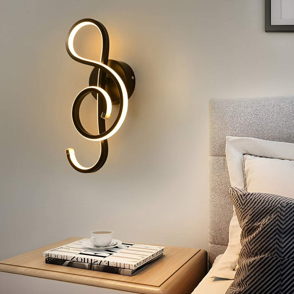 Musical Note Wall Sconce - Modern LED Design, Durable Aluminum, Stylish Lighting 0