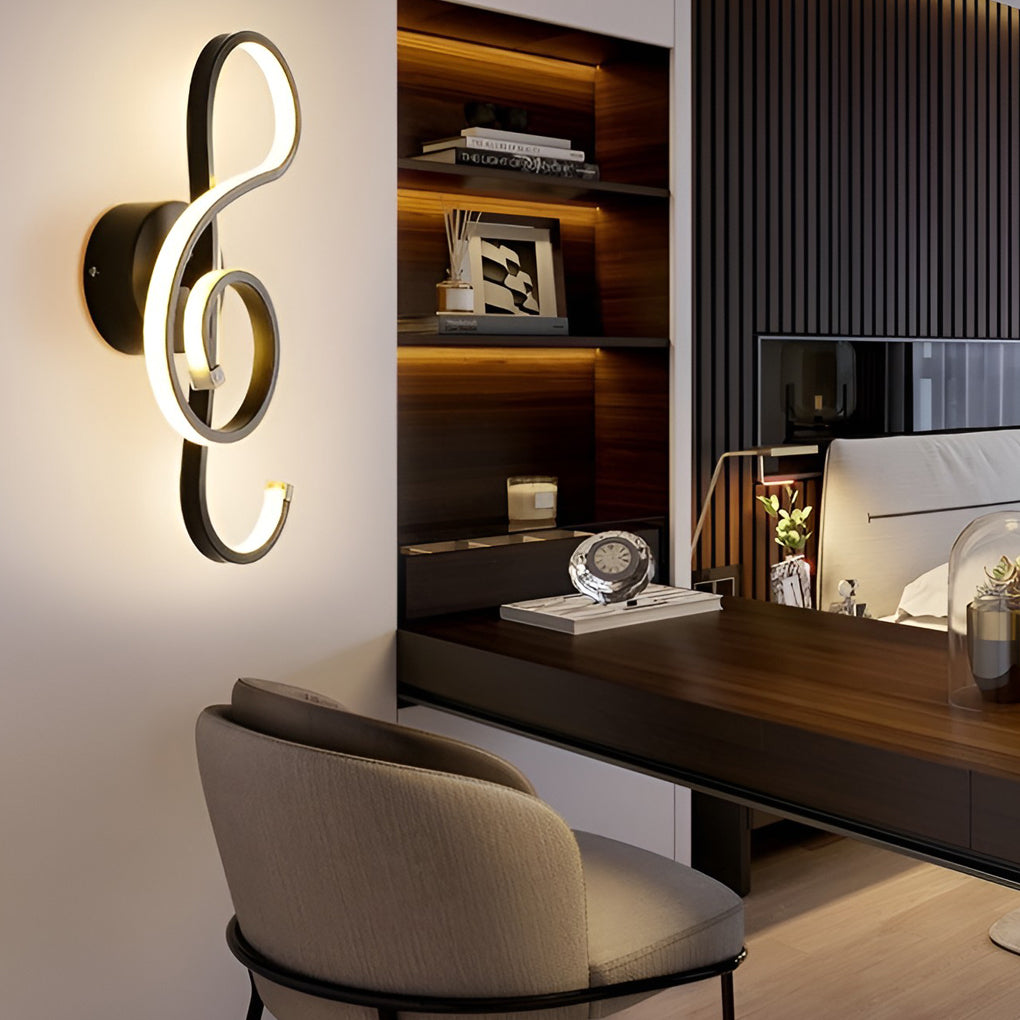 Musical Note Wall Sconce - Modern LED Design, Durable Aluminum, Stylish Lighting 5