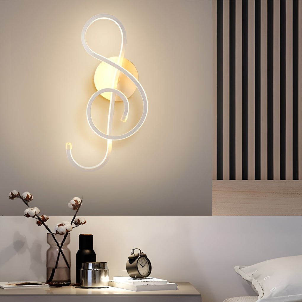 Musical Note Wall Sconce - Modern LED Design, Durable Aluminum, Stylish Lighting 6