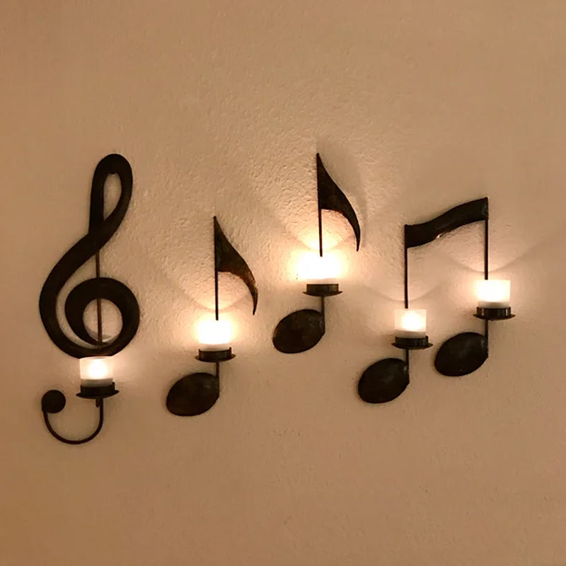 Musical Notes Wall Art - Atmospheric Candle Holder Decoration 2