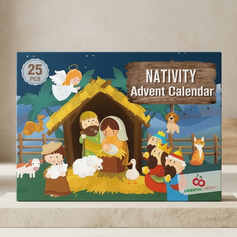 Nativity Advent Calendar with 24 Christmas Figures for Children 1