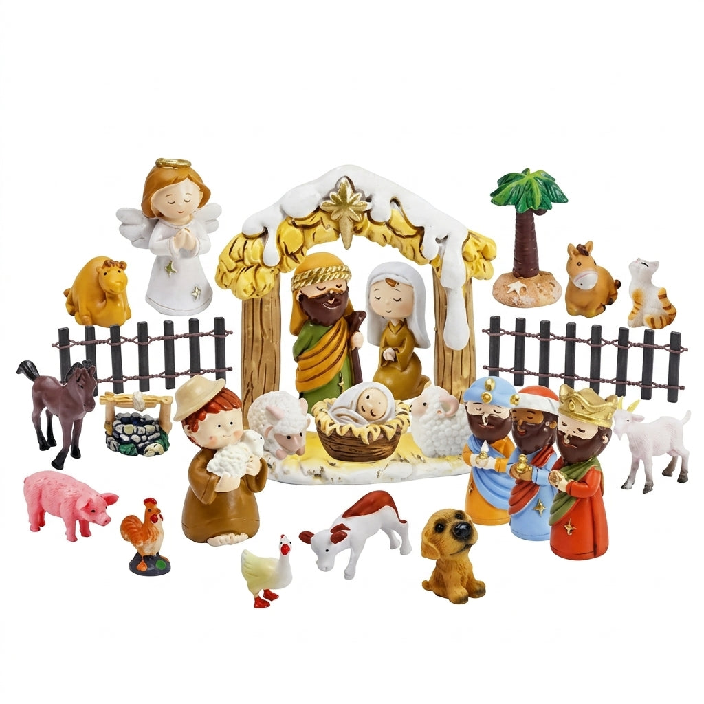 Nativity Advent Calendar with 24 Christmas Figures for Children 2