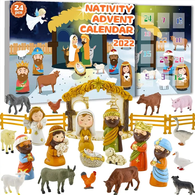 Nativity Advent Calendar with 24 Interactive Figures for Educational Christmas Countdown 3