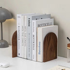 Natural Wood Bookends - Elegant Decorative Organization for Home & Office 3