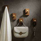 Natural Wood Wall Organizer - Key Holder for Coats & Accessories 1